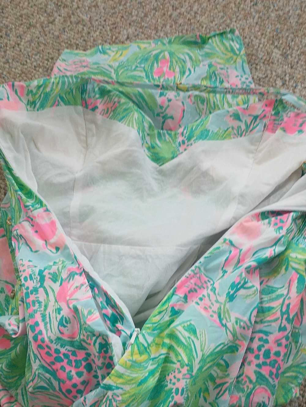 Lilly Pulitzer Sweetheart Neck Smocked Bodice Sundress Size 6 - Picture 6 of 11